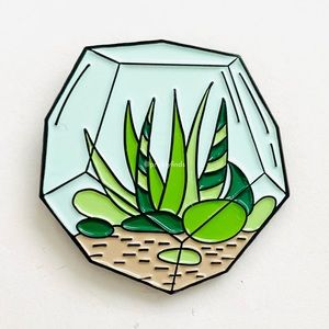 8/$40 Geometric Terrarium Plant Enamel Pin